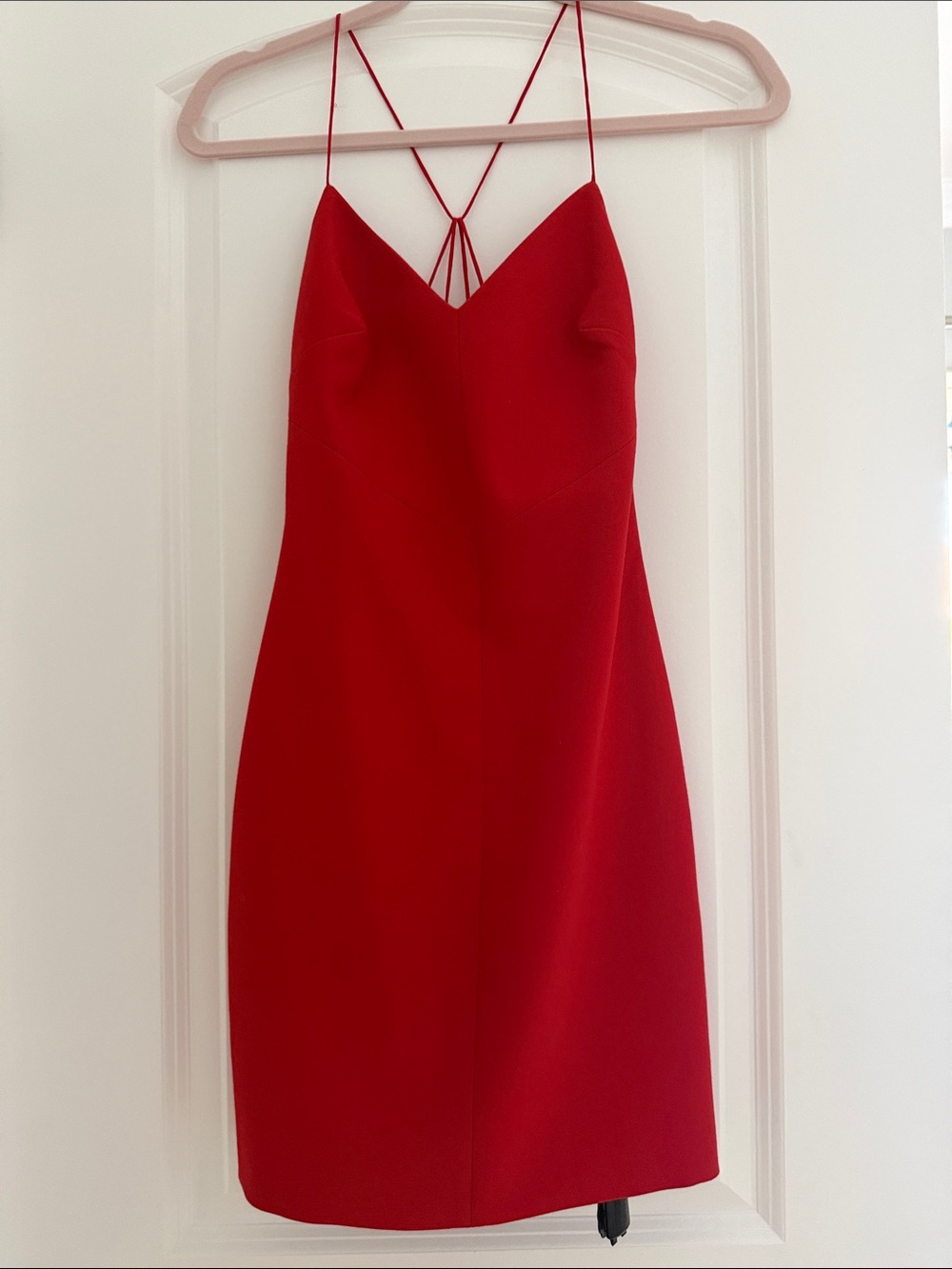 Likely Red Spaghetti-Strap Mini Dress